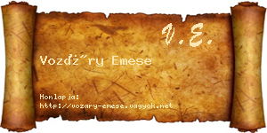 Vozáry Emese névjegykártya